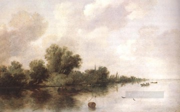 River Scene1 landscape Salomon van Ruysdael Oil Paintings